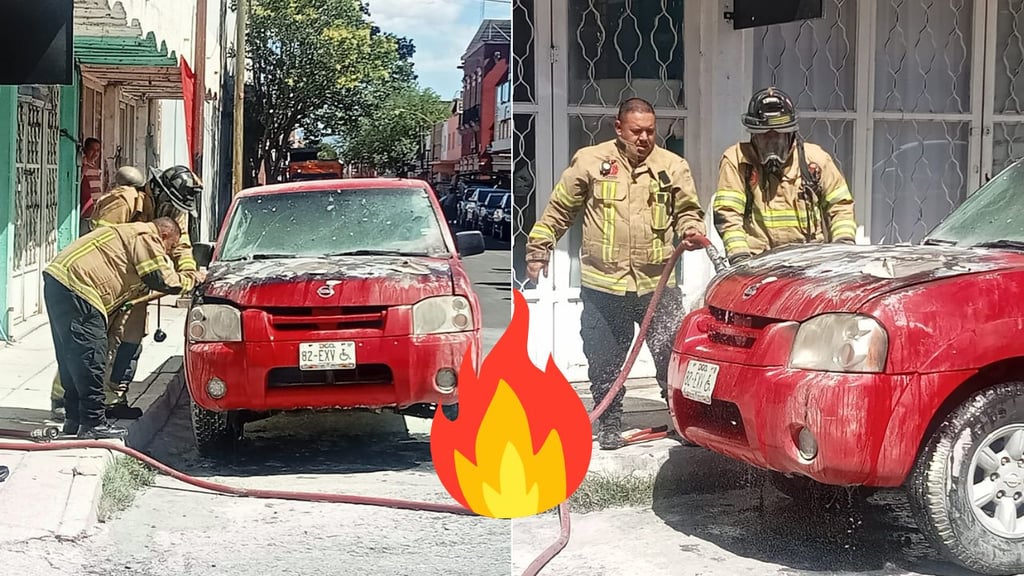 Sofocan incendio en una camioneta, en Zona Centro de la ciudad de Durango