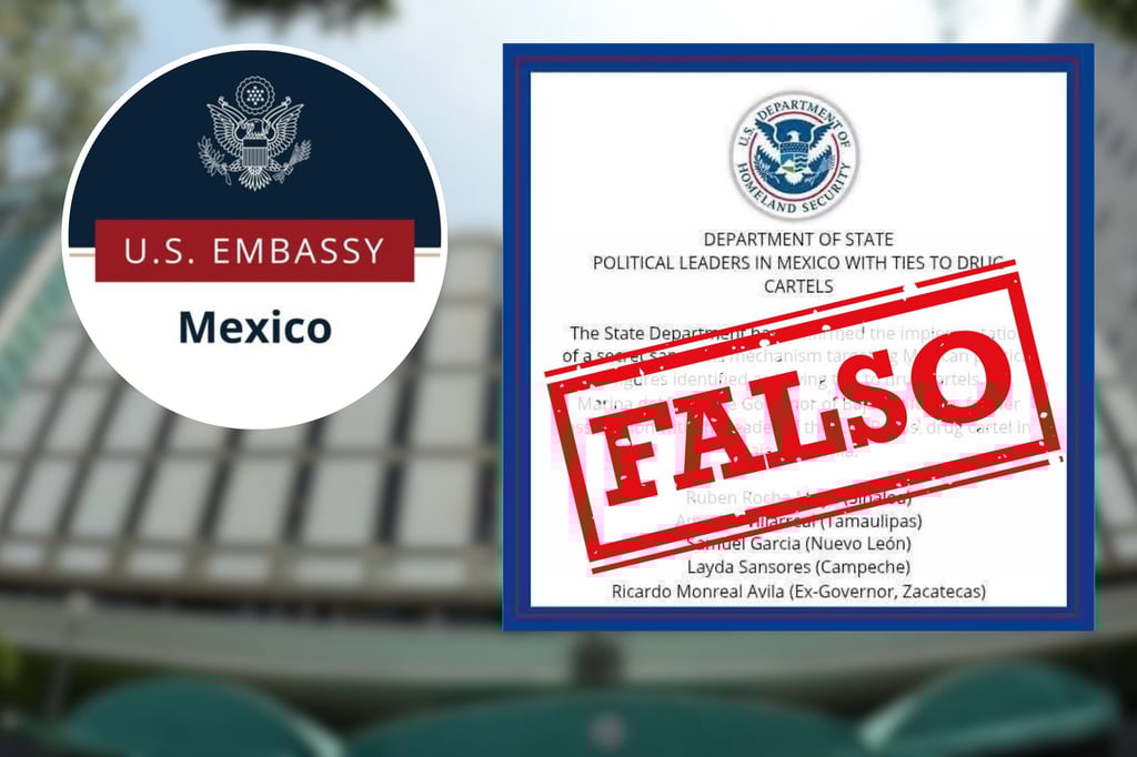 Embajada de EU: ‘Es información falsa’; desmiente lista de políticos mexicanos ligados al narco
