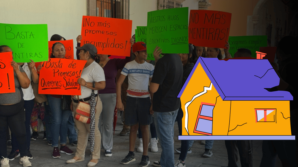 Se cayeron 4 aulas de secundaria en el 5 de Mayo; exigen a diputados atención