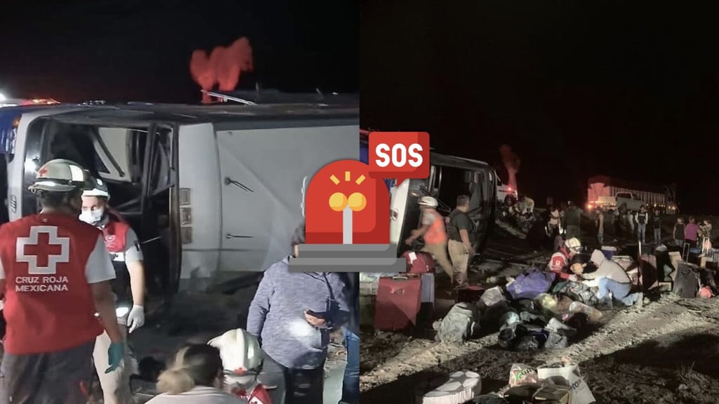 Autobús de pasajeros con destino a Texas sufre volcadura; hay dos muertos y 17 lesionados