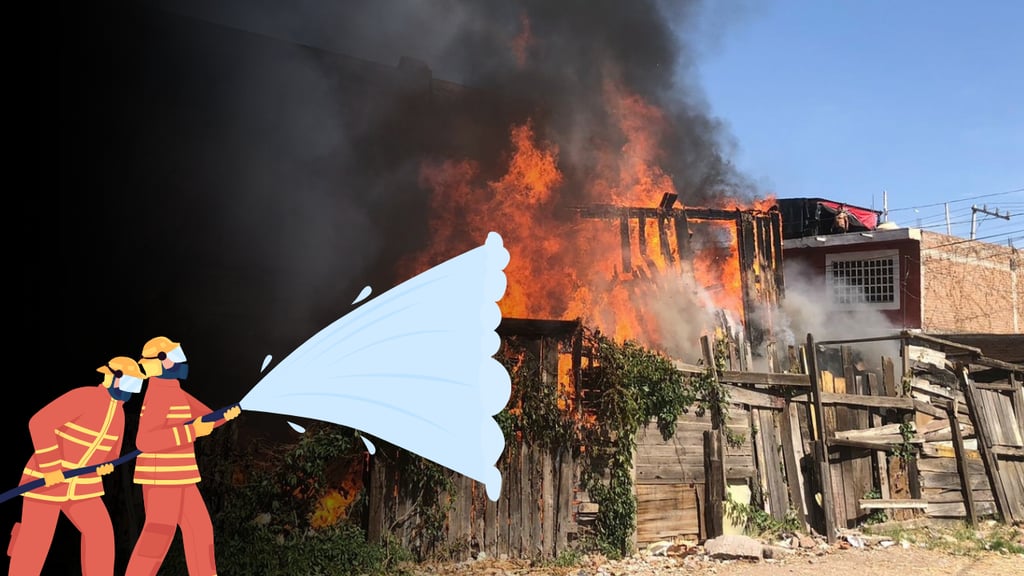 Arde casita de materiales frágiles en colonia Ferrocarril