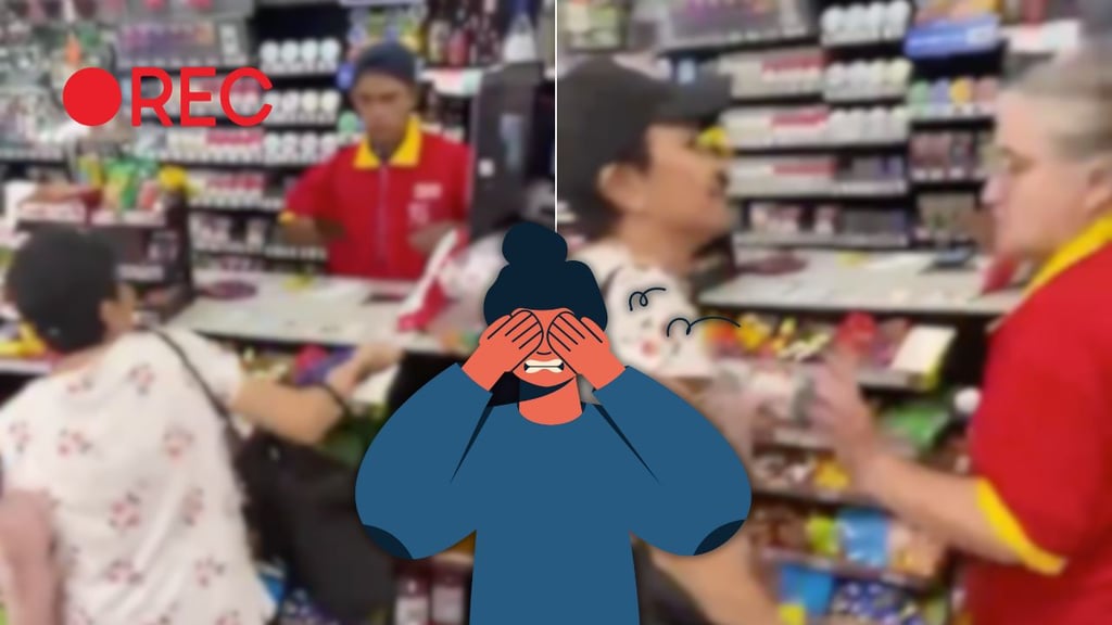 'Lady Recargas': mujer agrede e insulta a cajeros del Oxxo | VIDEO
