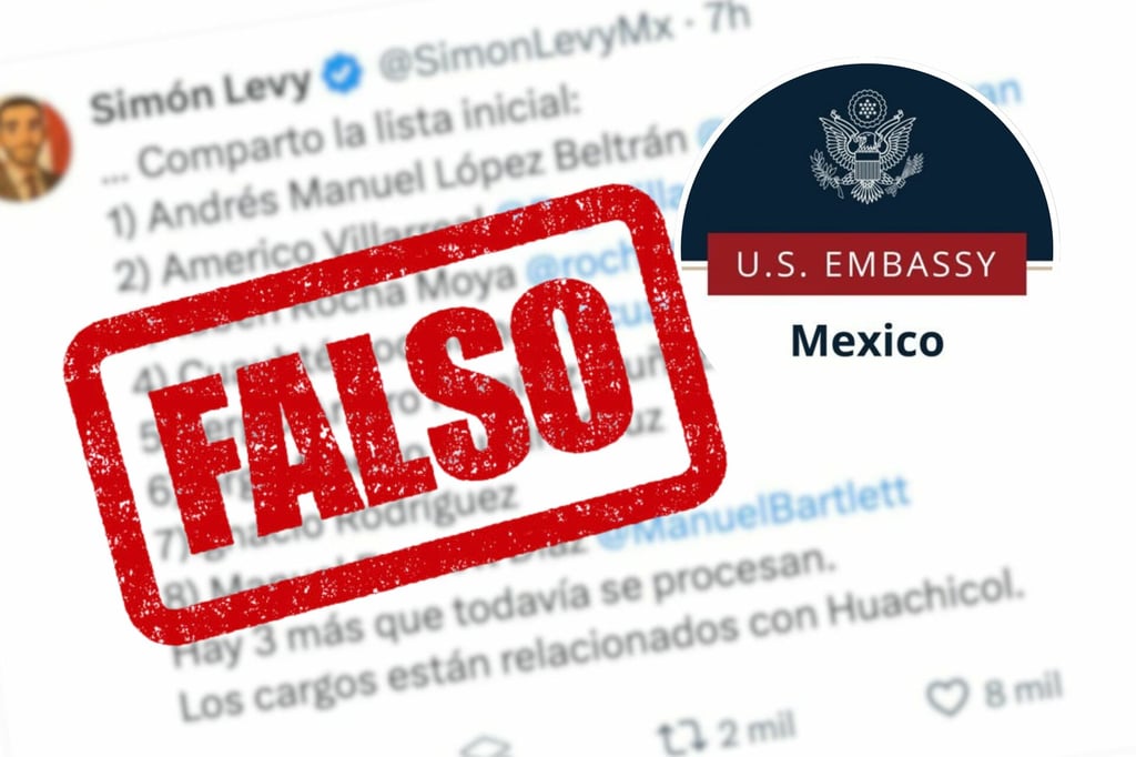 Embajada de EU desmiente lista de Simón Levy sobre presuntas órdenes de aprehensión a políticos mexicanos