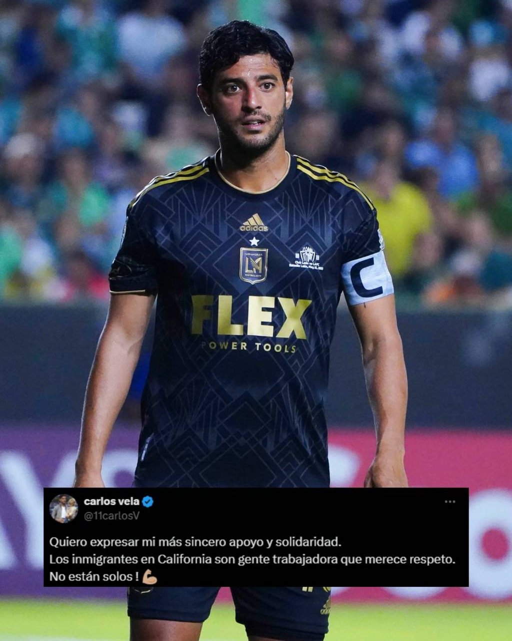 Solidario. Carlos Vela mostró solidaridad con los inmigrantes de California.