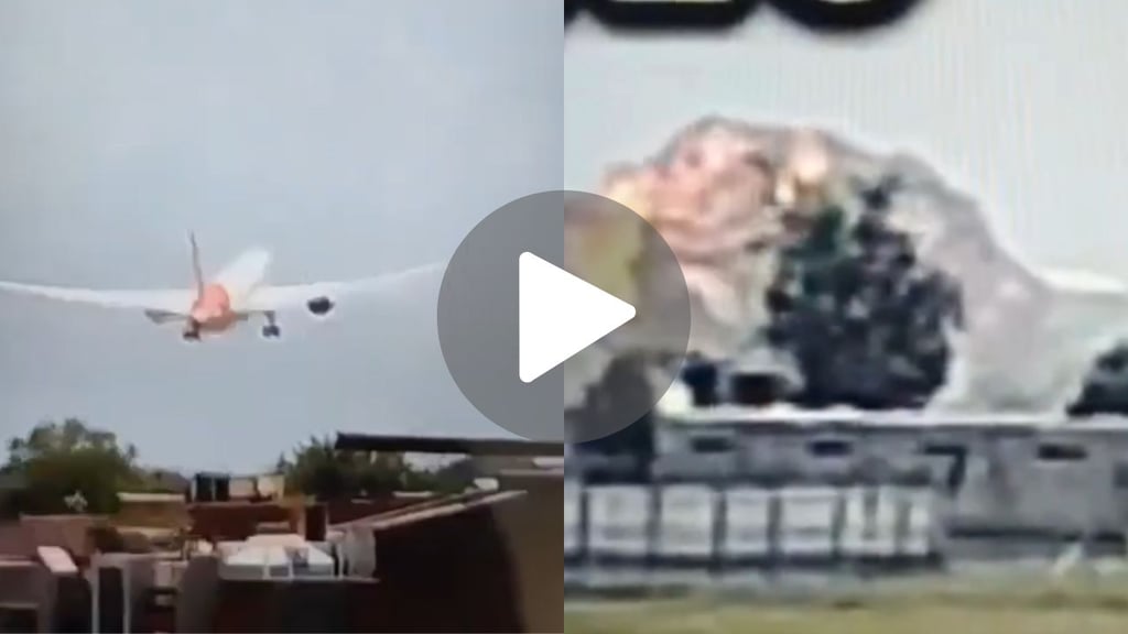 Este fue el momento exacto en que avión de Air India se estrella en una escuela | VIDEO