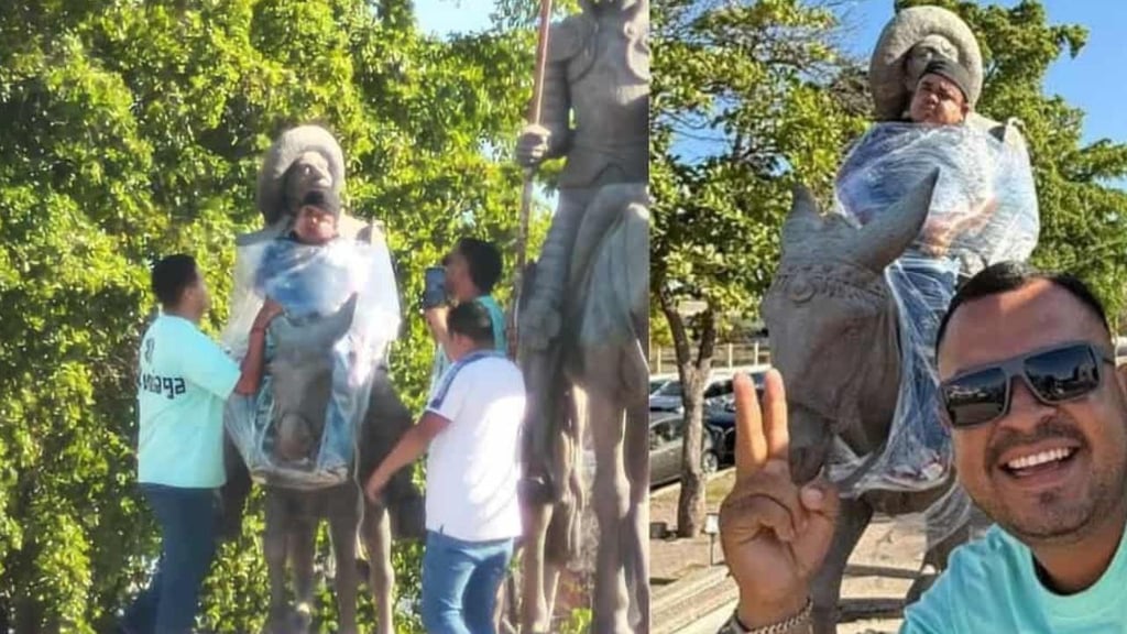 Emplayan a influencer en un monumento histórico en Sinaloa; la broma genera polémica
