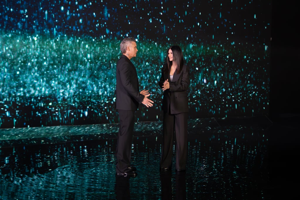 Laura Pausini durante la grabación del videoclip de 'Desire', el primer himno oficial de la FIFA.