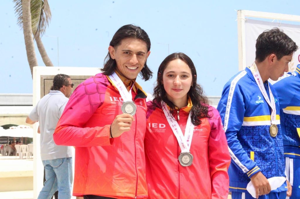 Medallistas. Valeria Zurbía y César Ortega cierran en el último día de competencias de la Olimpiada Nacion con plata.