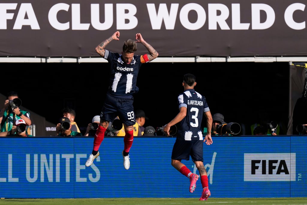 Festejo. Sergio Ramos festeja la anotación con la que los Rayados se ponían al frente en su debut en el Mundial de Clubes. ante el Inter de Milán.