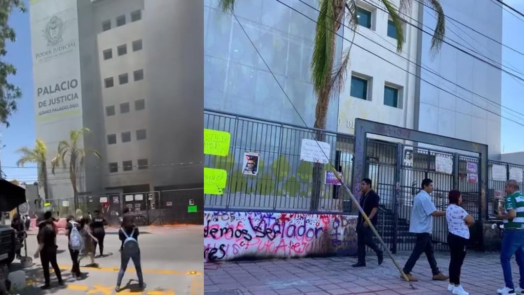 Colectivos feministas protestan en Palacio de Justicia de Gómez Palacio por el caso de Danna