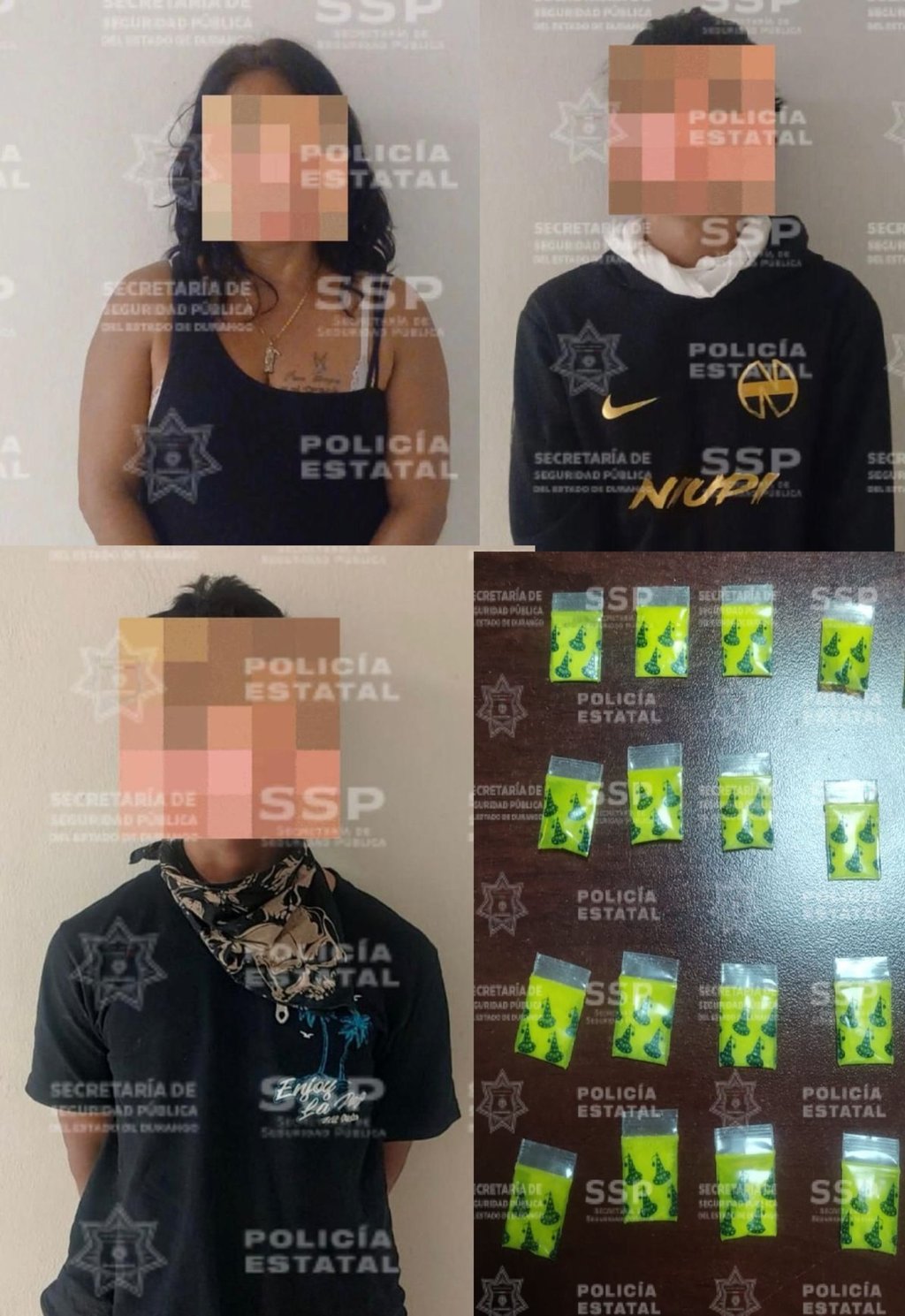 Labor. Policías estatales detuvieron a tres sinaloenses con 'cristal' en Pueblo Nuevo.