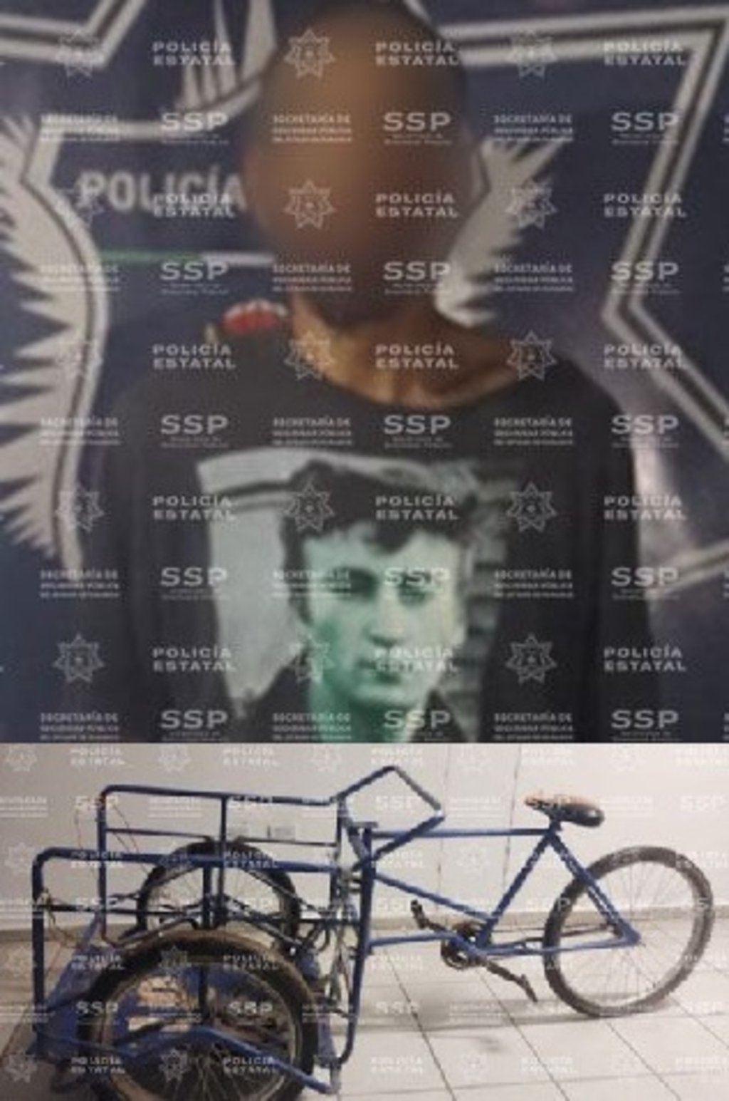 Acción. Elementos de la Policía Estatal arrestaron a un sujeto por robar un triciclo y herramienta en Durango capital.