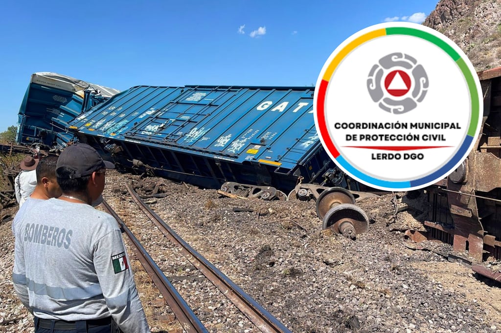 Se descarrilan nueve vagones de tren en Ciudad Lerdo tras intensas lluvias