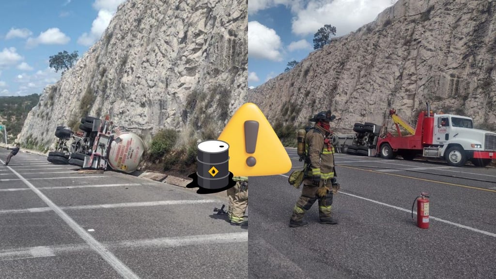 Vuelca remolque con diésel en la 'Súper' Durango-Mazatlán