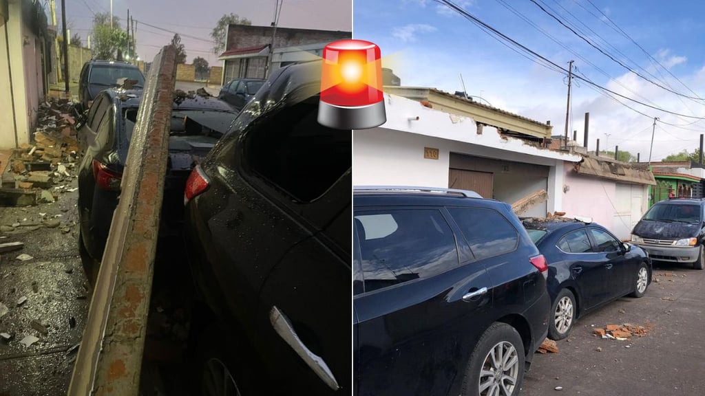 Marquesina cae sobre un vehículo en fraccionamiento Los Álamos