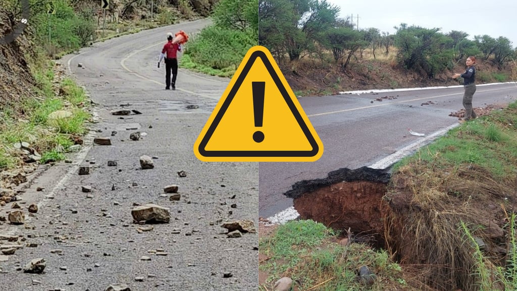 Lluvias de julio 2025, dejan deslaves y un socavón en Durango