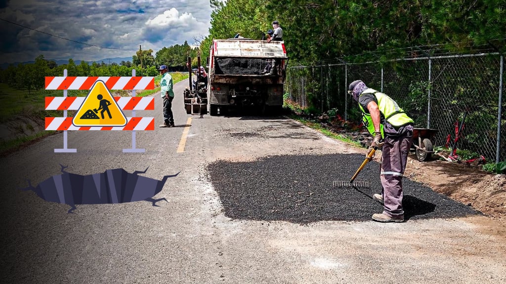 Reparan socavón en tramo carretero de Dolores Hidalgo