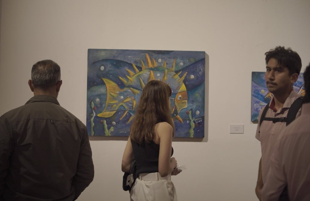 Ceremonia. Tras la inauguración, el artista recibió un reconocimiento por parte del Instituto de Cultura del Estado de Durango (ICED),