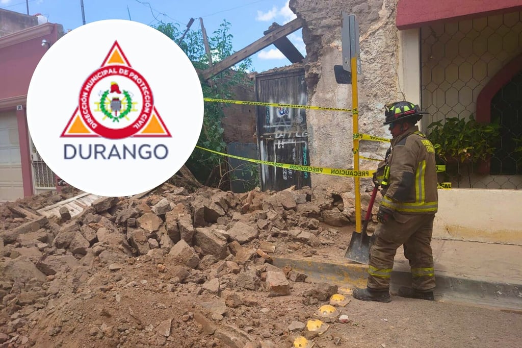 Colapsó una vivienda en el Centro de Durango por lluvias