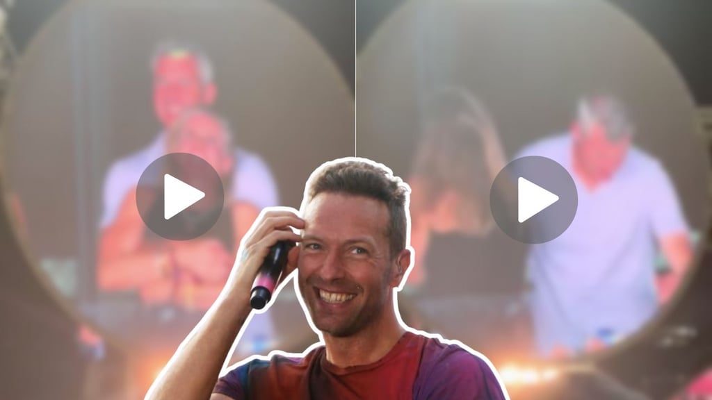 Captan en VIDEO supuesta infidelidad de conocido empresario en concierto de Coldplay