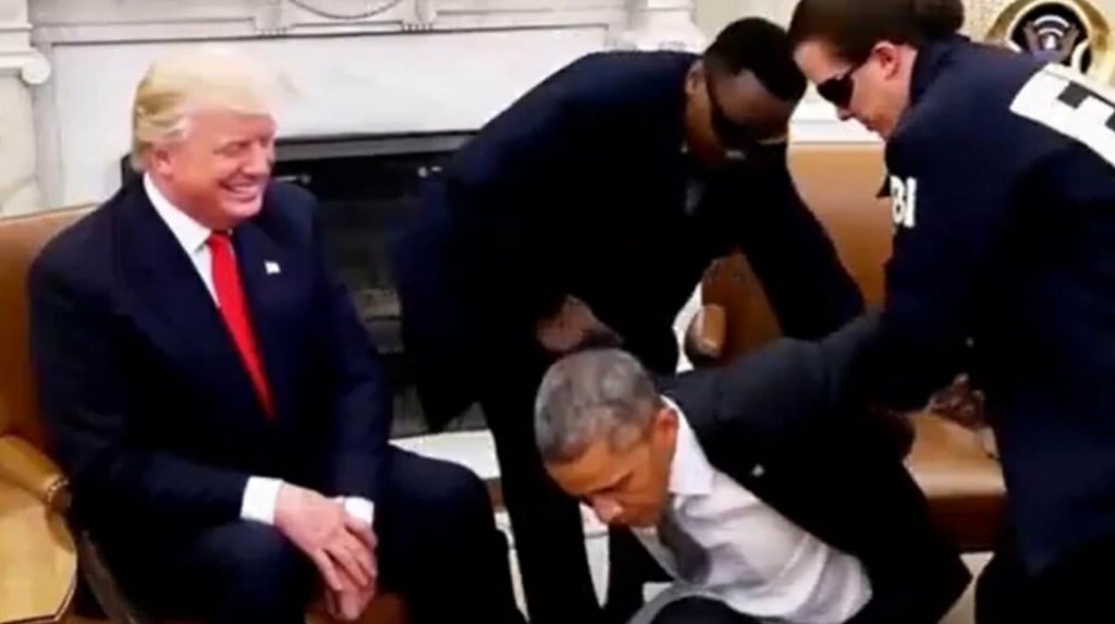 Trump sube polémico video creado con IA; muestra a Barack Obama siendo arrestado