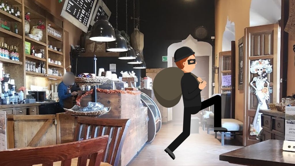 Sujeto sustrae casi 40 mil pesos de un café en Centro de Durango