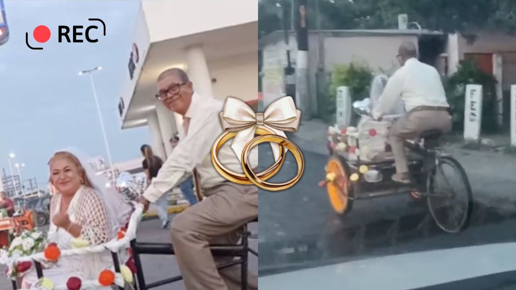 Abuelitos viajan en triciclo rumbo a la iglesia, para celebrar su boda, y se vuelven viral | VIDEO