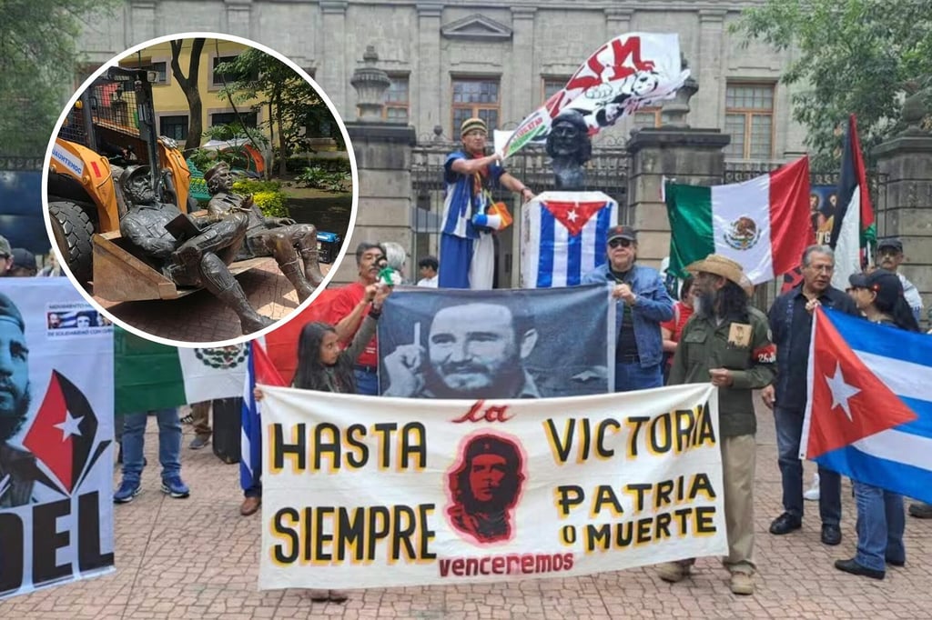'También son mexicanos': manifestantes protestan por retiro de estatuas de Fidel y el Che