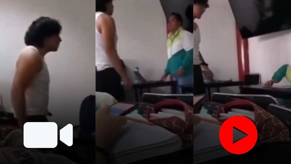 Alumno golpea a su maestro en la universidad: 'vuélvete a burlar de mí', le dice | VIDEO