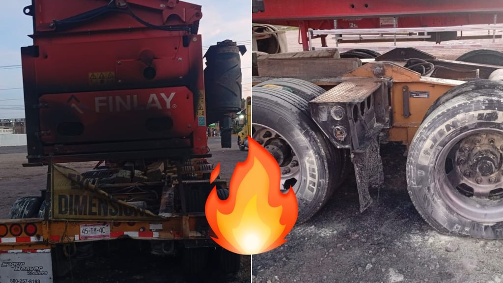 Incendian tractocamión en gasolinera de Sombrerete; es de empresa duranguense vinculada a mina