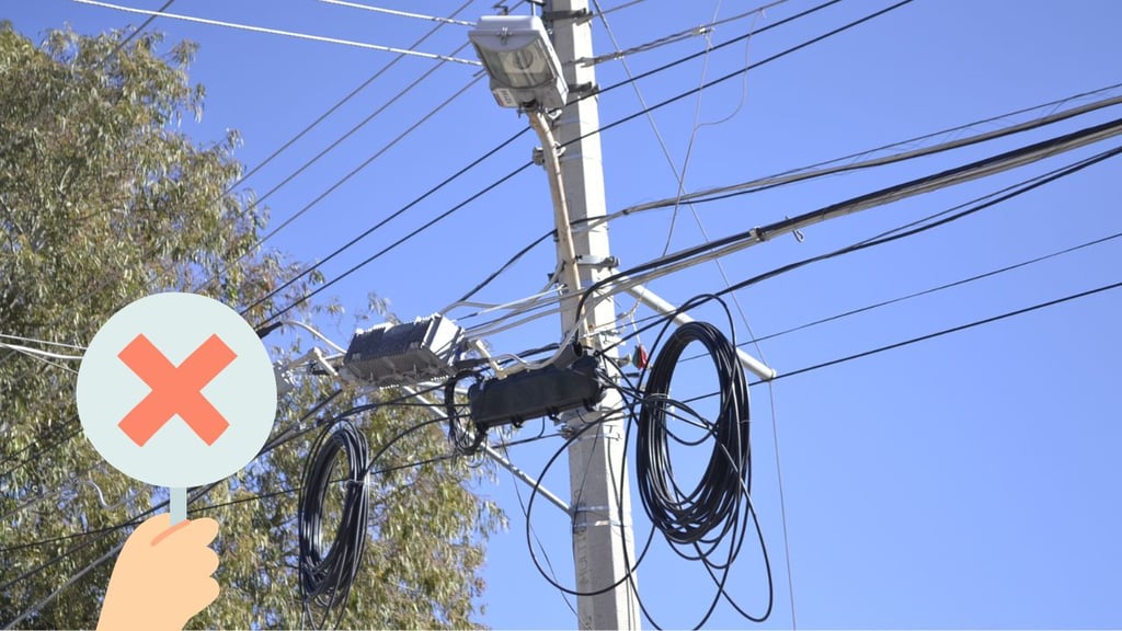 Desorden en el cableado urbano: prohibida, la instalación de nuevos postes en Durango