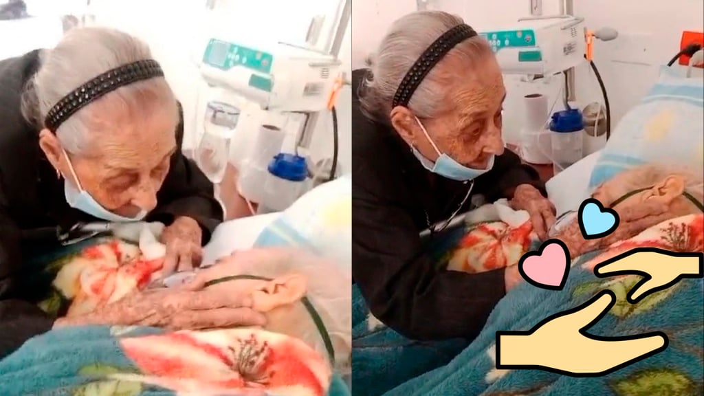 Madre de 102 años da el último adiós a su hijo de 87 años y conmueve las redes sociales | VIDEO