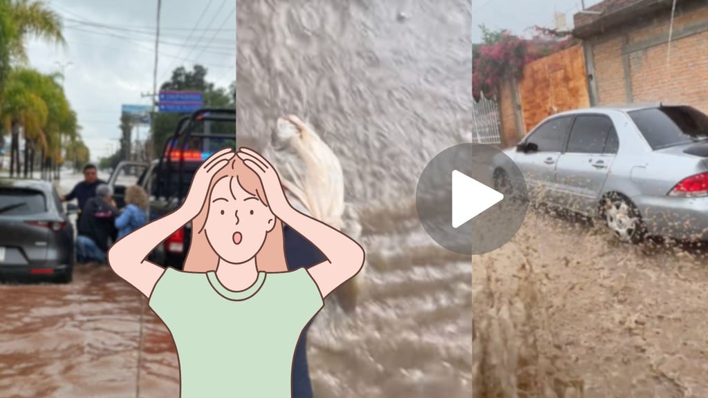 Lluvias en Durango provocaron inundaciones y vehículos varados | VIDEO