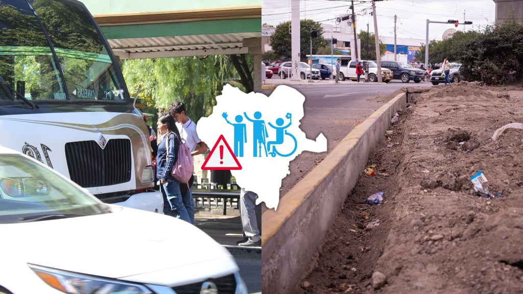 Inaccesibilidad al transporte y banquetas dañadas, limitantes para personas con discapacidad