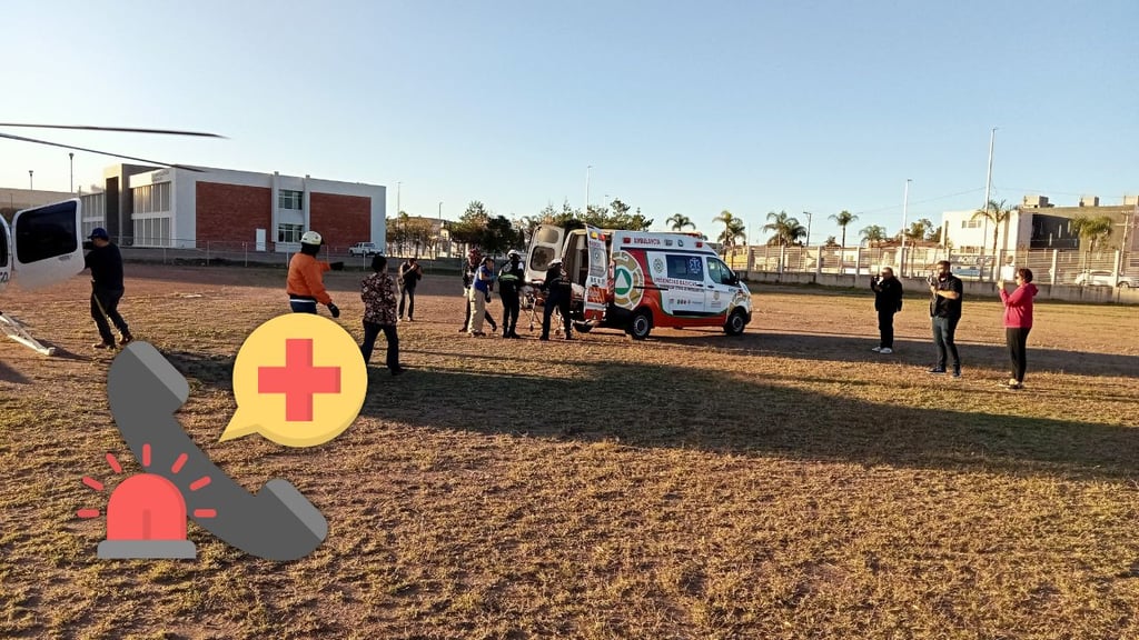 Trasladan por vía aérea a menor de Mezquital para recibir atención médica en Durango