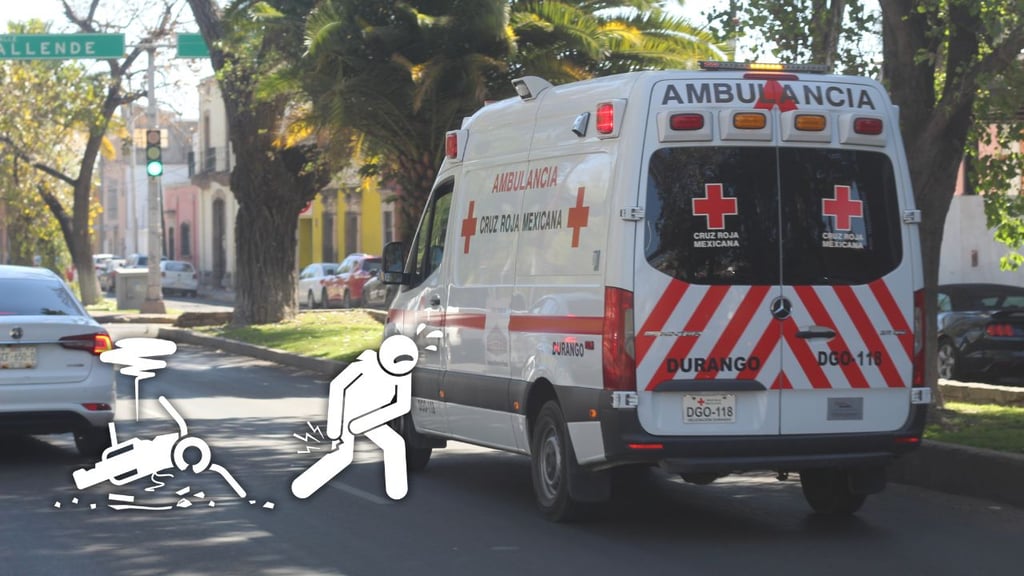 Motociclista resulta gravemente herido en choque contra camioneta en Durango