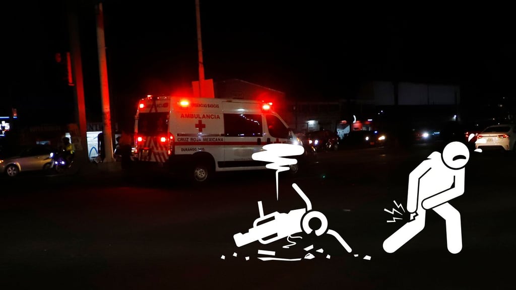 Joven motociclista resulta lesionado al caer en un bache en carretera a El Pueblito