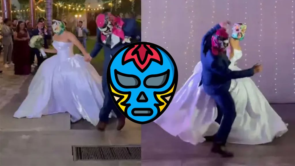 Novios cambian el vals por la lucha libre en la boda; así fue el divertido momento | VIDEO