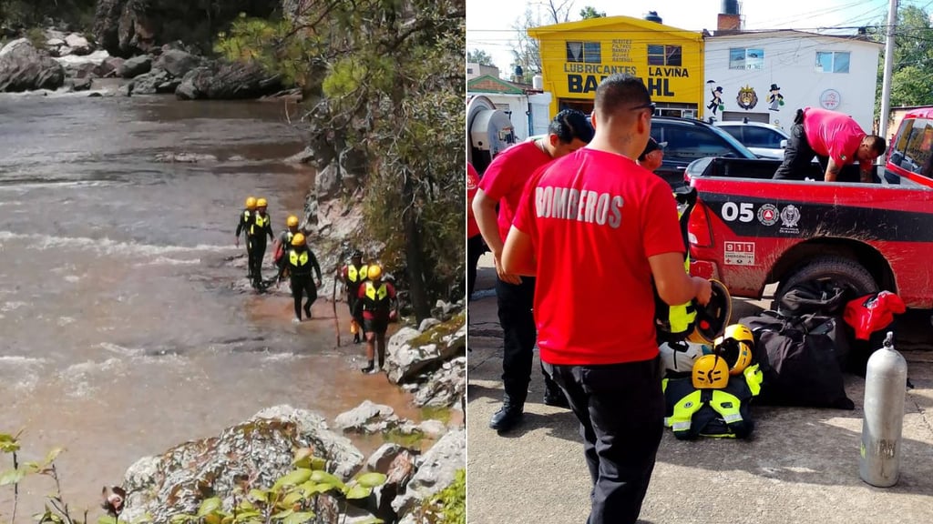 Escuadrón de Rescate Acuático se une a búsqueda de familia que fue arrastrada por río en Súchil