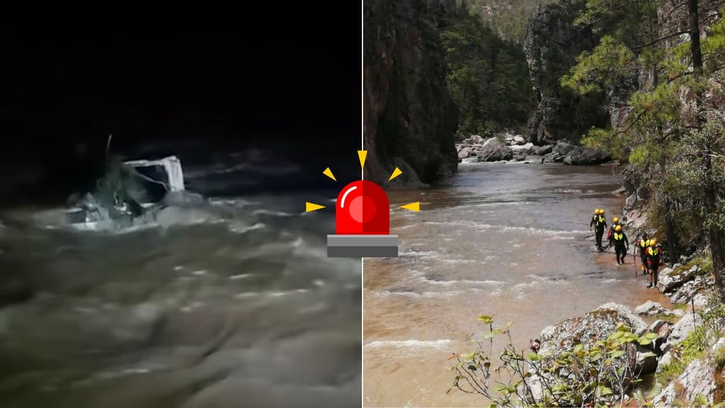 Sin certeza de cuántos viajaban en camioneta arrastrada por río en Súchil; aún no los localizan