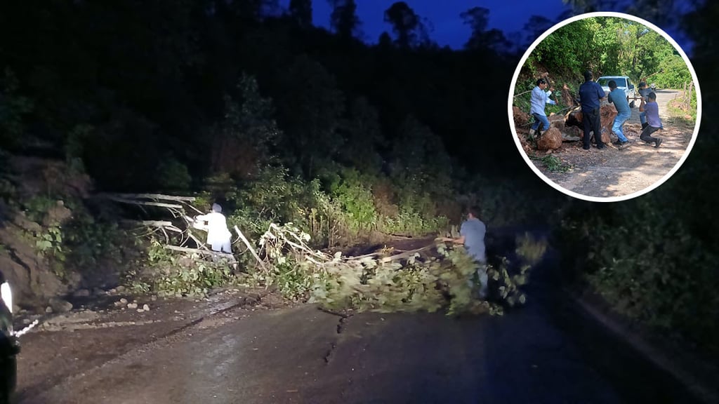 Con palas y picos, atienden derrumbes en Las Quebradas, Durango
