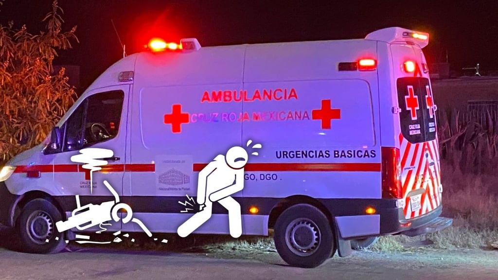 Motociclista sufre fractura expuesta tras choque con camioneta en la ciudad de Durango
