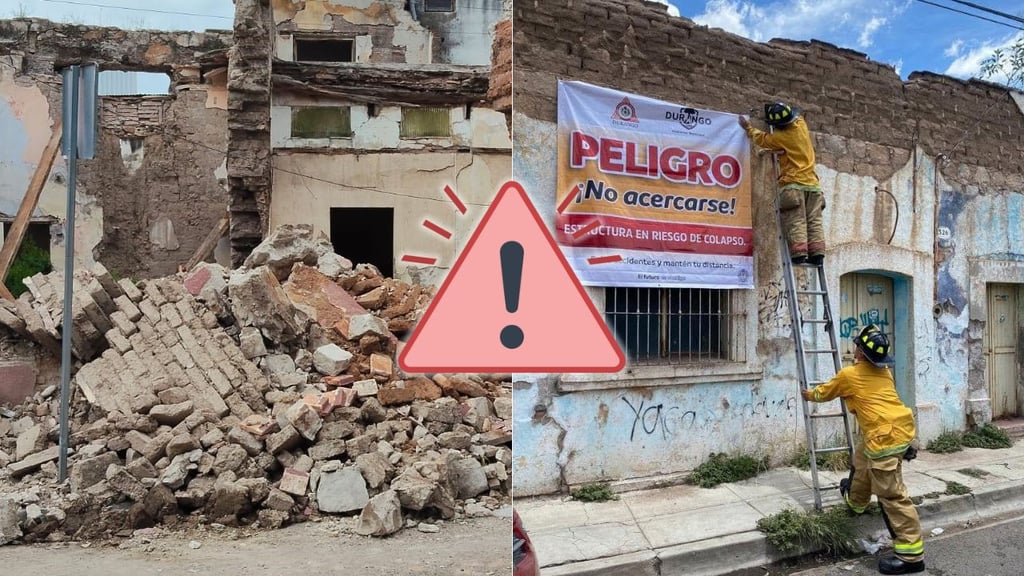 Colapsa vivienda abandonada del Barrio de Analco; hay 60 inmuebles en riesgo