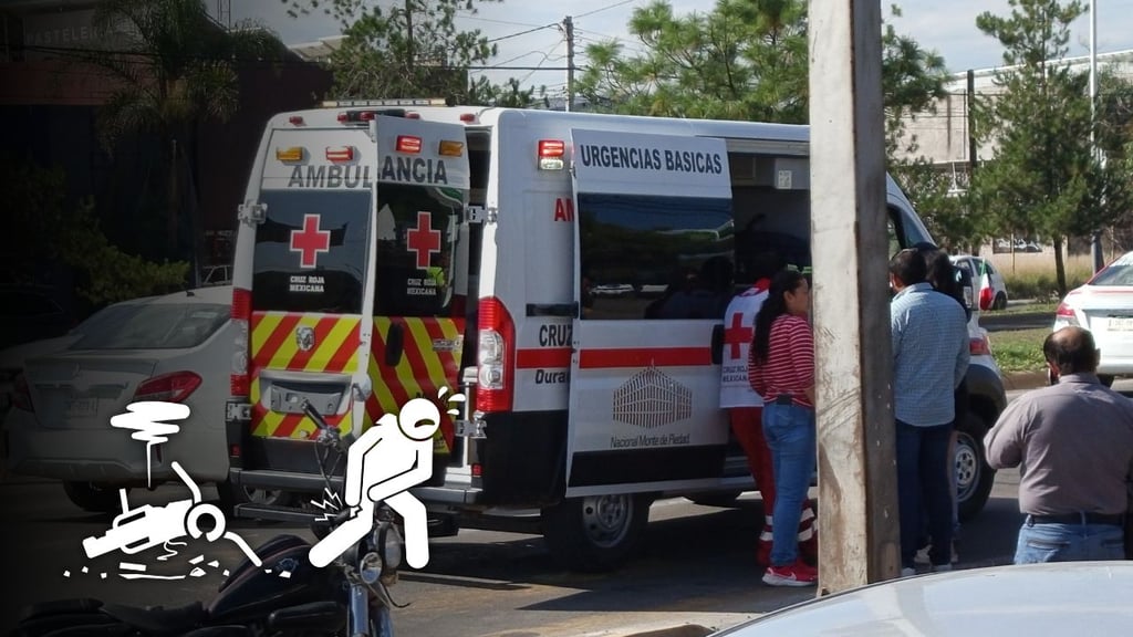 Motociclista resulta lesionado tras chocar con un camión en Santiago Papasquiaro