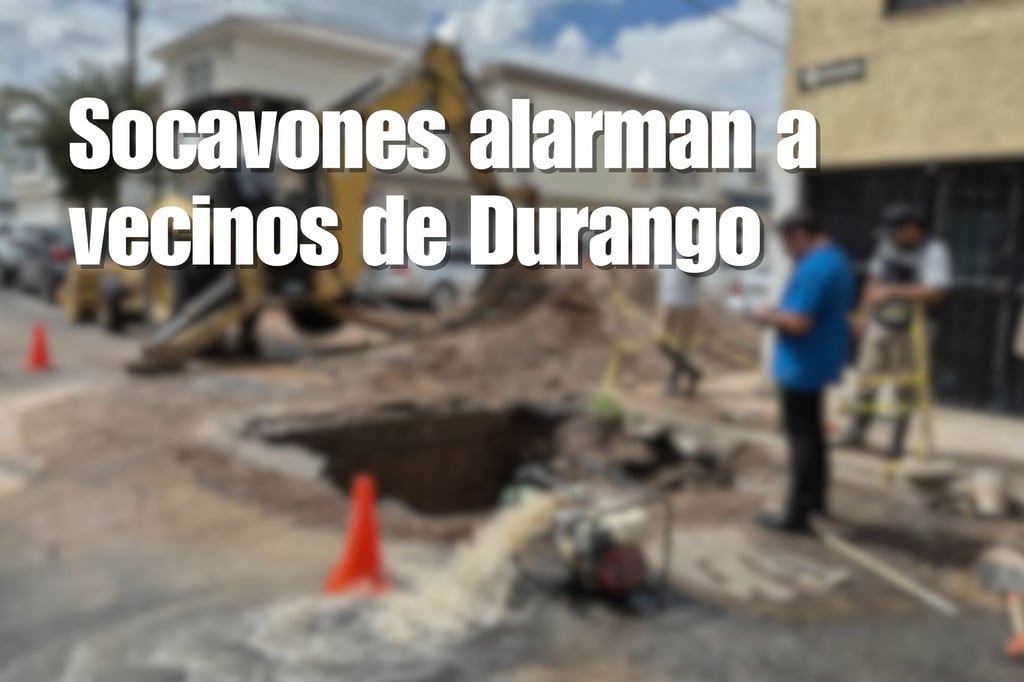 Ya no solo baches: socavones alarman a vecinos de Durango