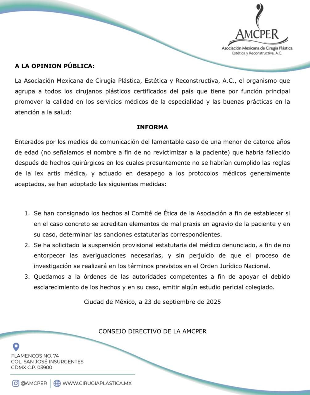Suspensión provisional al médico que operó a Paloma Nicole