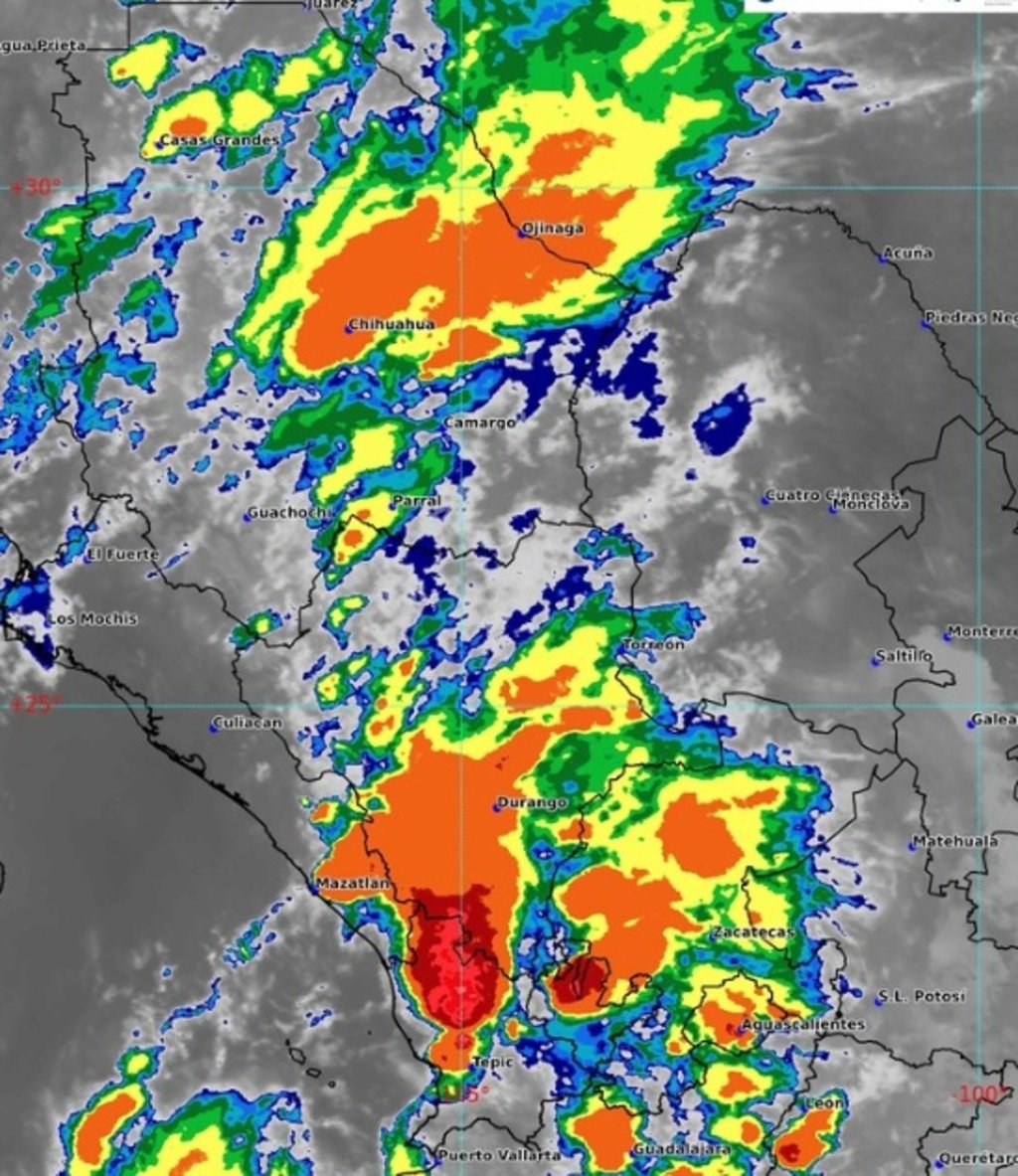 Pronóstico. Una vaguada sobre el noroeste mexicano propiciará lluvias muy fuertes en Durango.