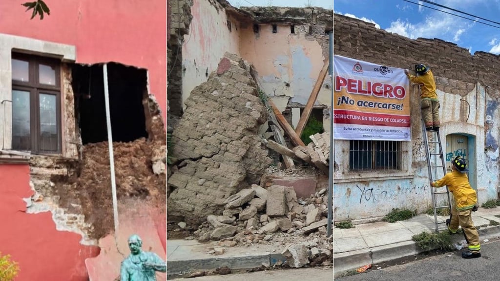 En Durango, han colapsado cuatro inmuebles por humedad de las lluvias