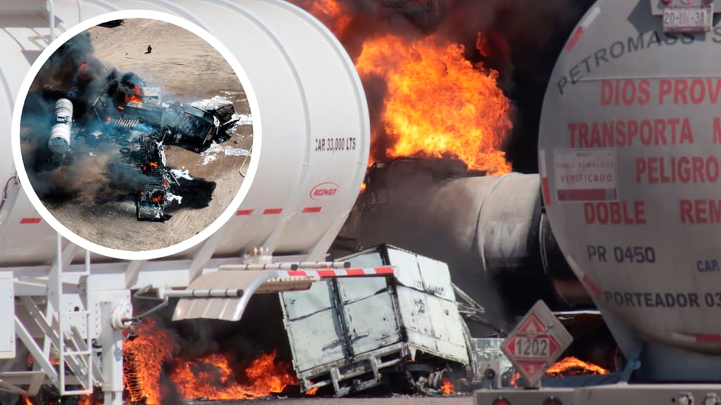 Explosión de pipa con diésel deja un muerto y dos heridos graves en zona industrial