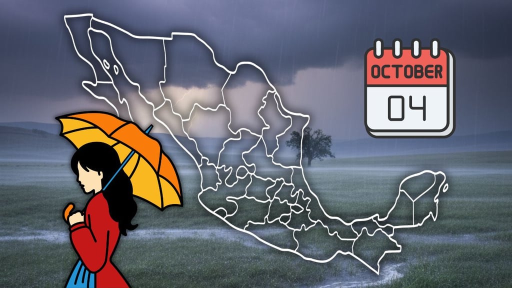 Estados con lluvias intensas HOY sábado 4 de octubre, de acuerdo al SMN